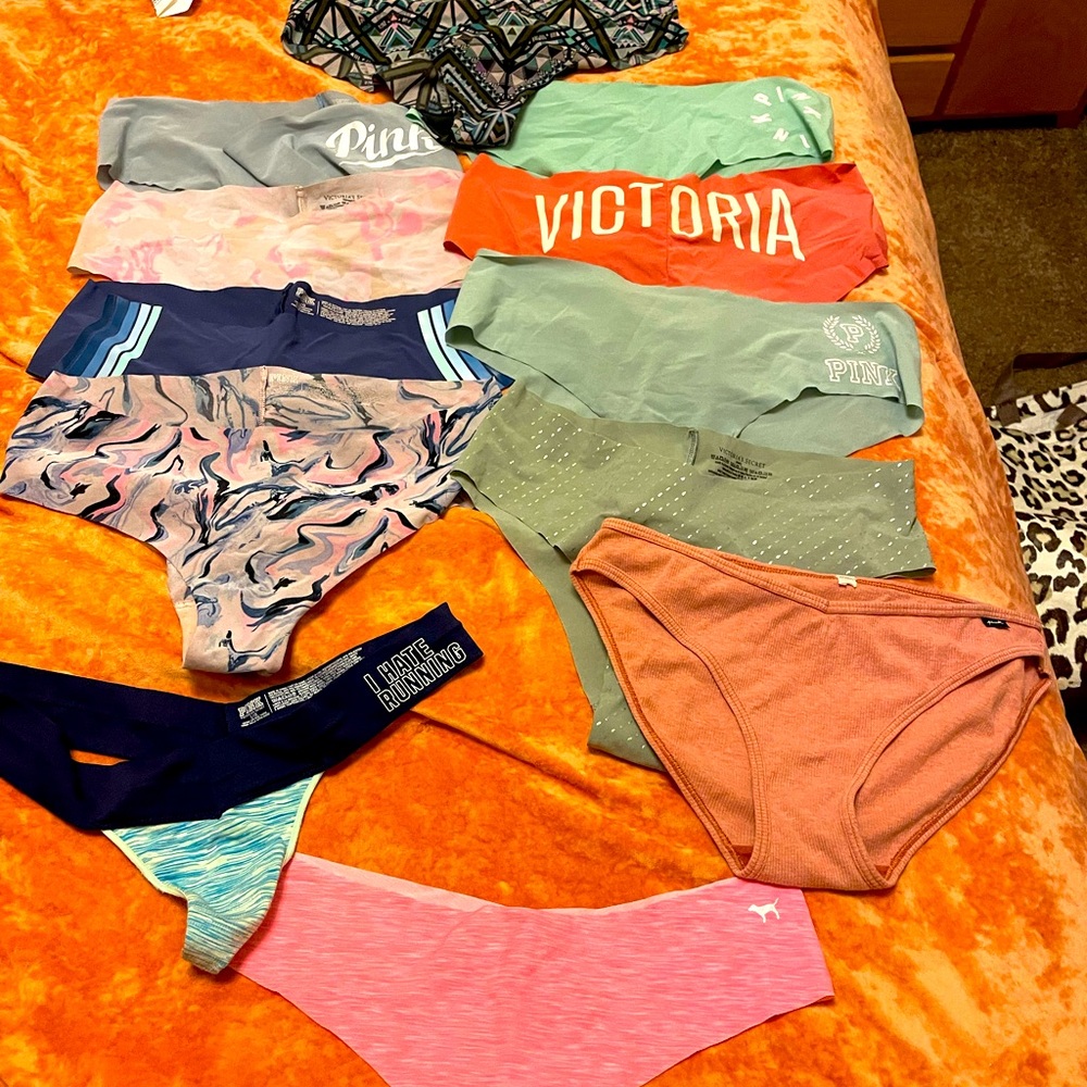 12 pairs of VS / love pink underwear. Clean, no damage.